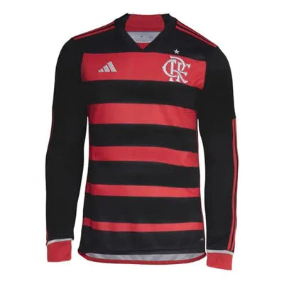 Camisola Manga Longa Flamengo I 24/25 - Vermelho e Preto