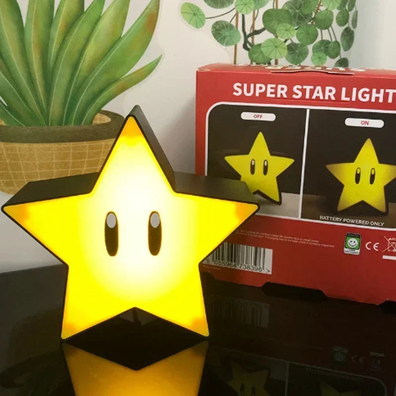 Led Ponto Mario Bros Luz Controle Jogo Decoração com Pequena Luz Noturna