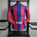 Camisola Barcelona Manga Longa Home Modelo Jogador 23/24
