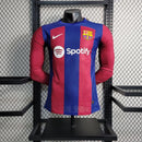 Camisola Barcelona Manga Longa Home Modelo Jogador 23/24